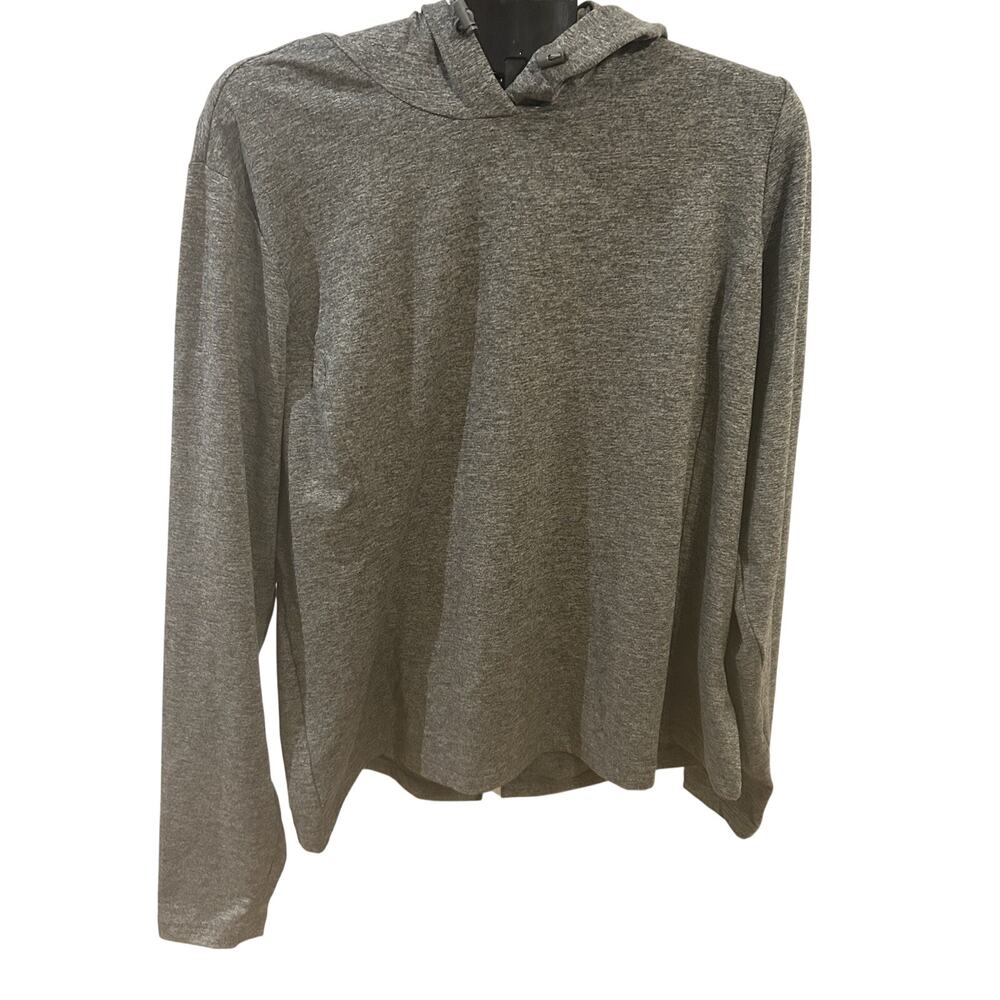 NWT Avia Charcoal Gray LS Hooded Performance Tee Women's size XXXL